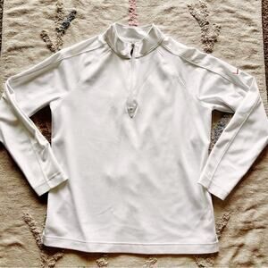 Lands' End Verizon check White Textured Long Sleeve Shirt mens medium M